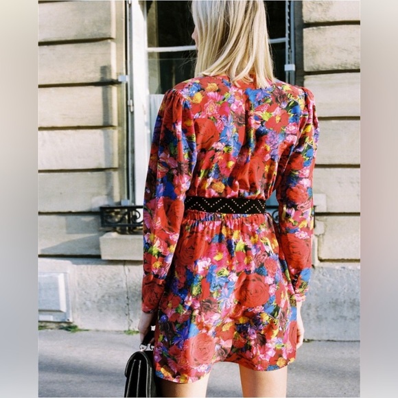 The Kooples Summer Night Floral-Print Silk Mini Dress - Picture 3 of 16